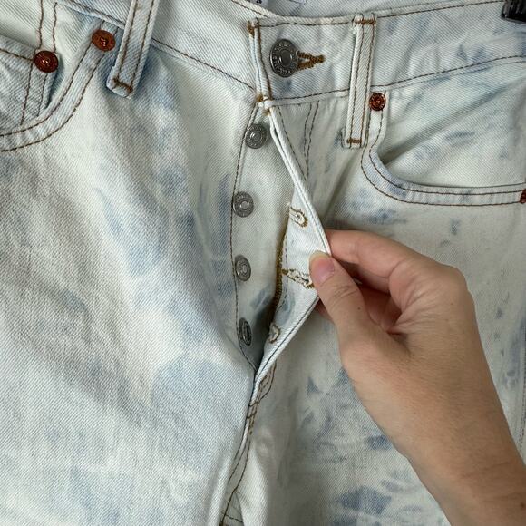 Re/Done Sunbleach 90's Acid Wash Straight-Leg Jeans NWT Size 26 - Picture 4 of 9